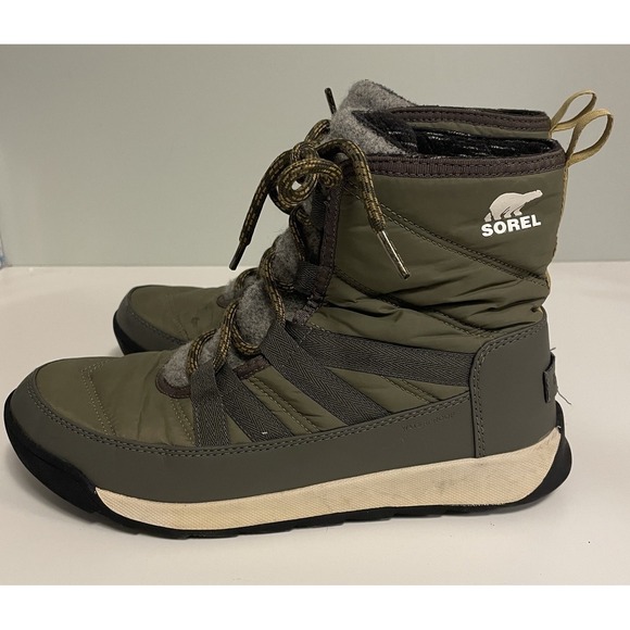 Sorel Women Whitney II Short Lace Up Waterproof Boots Olive Green Sz 9 Winter - Picture 3 of 8